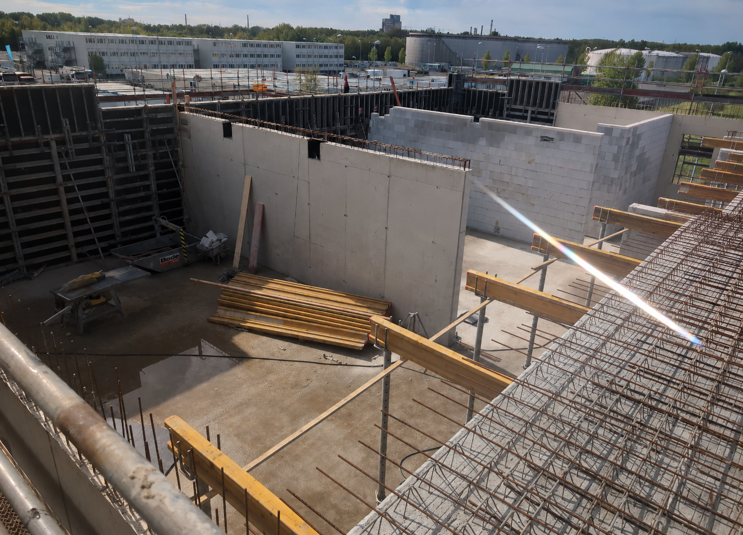 Rohbau der neu errichteten Kantine in Gelsenkirchen