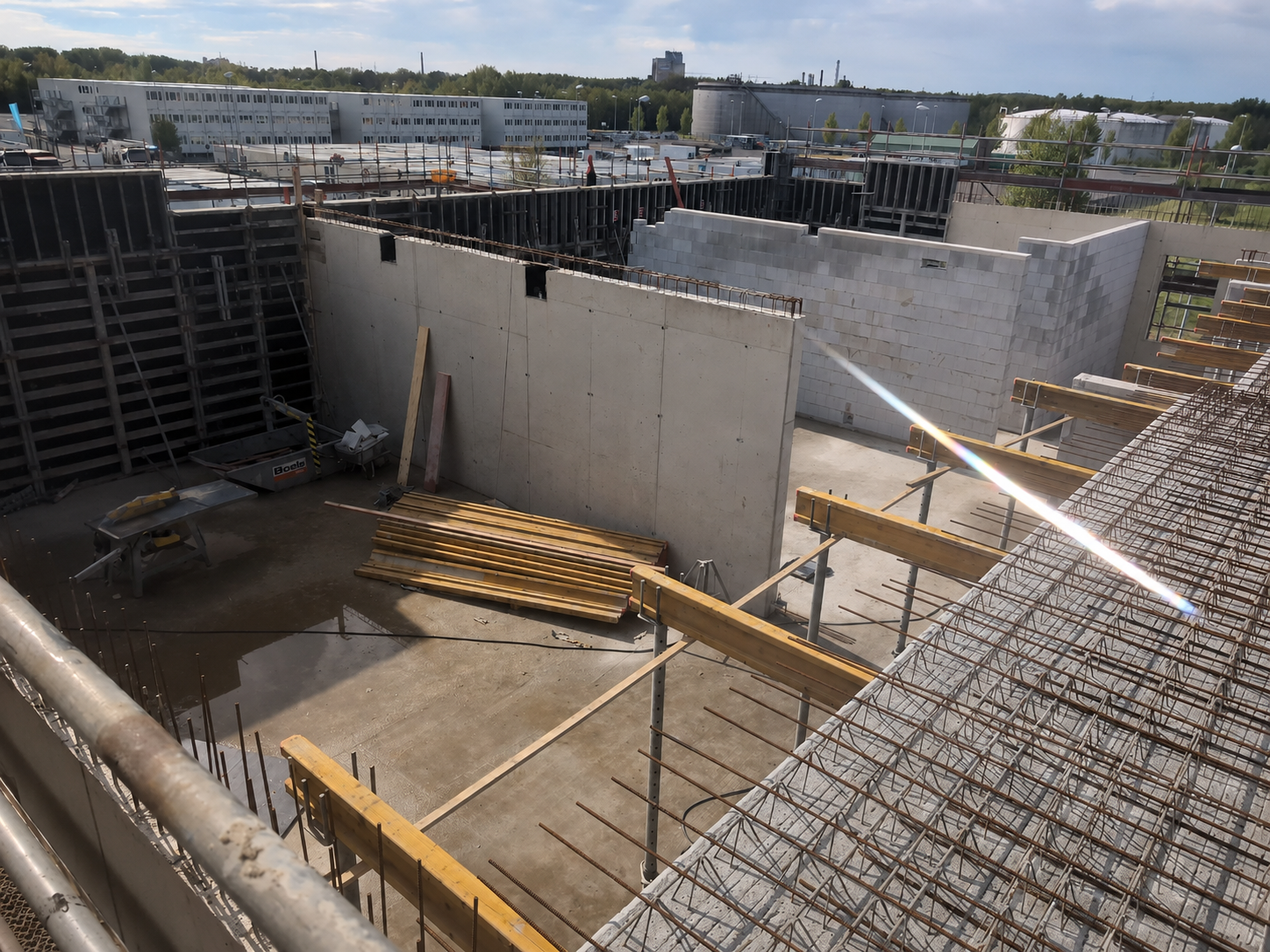 Baufortschritt beim Neubau der Kantine in Gelsenkirchen
